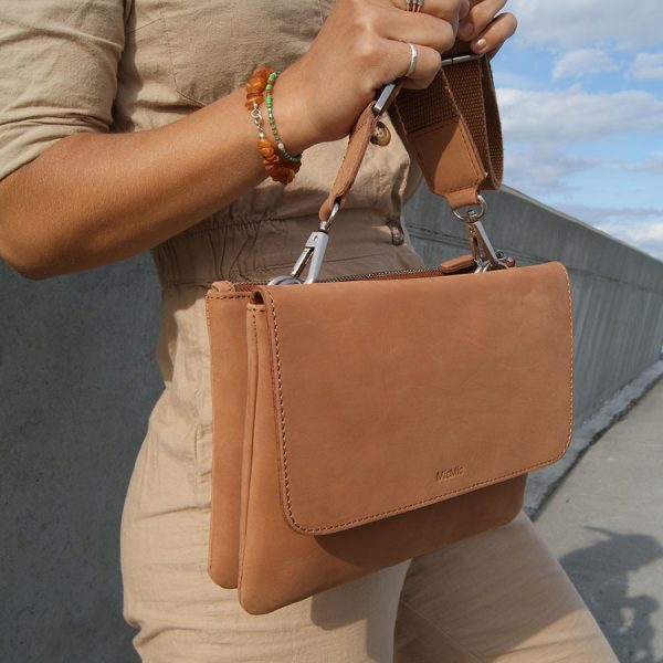 Clutch og taske | crossover taske læder, brun Mirissa