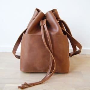 Strikketaske / crossover taske i læder, Kandy i brun