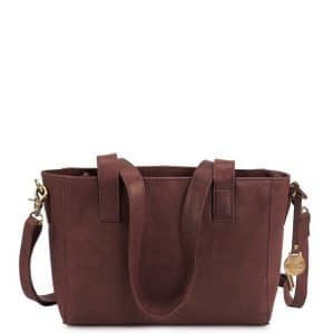 Style Leeds: Flot mørkebrun lædertaske. Smuk og klassisk shopper, hånd, skulder- og crossovertaske
