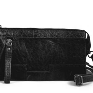 muud Riga clutch, læder, Sort