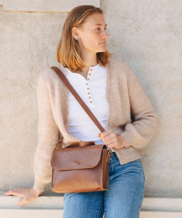 Brun skuldertaske, Boro bag