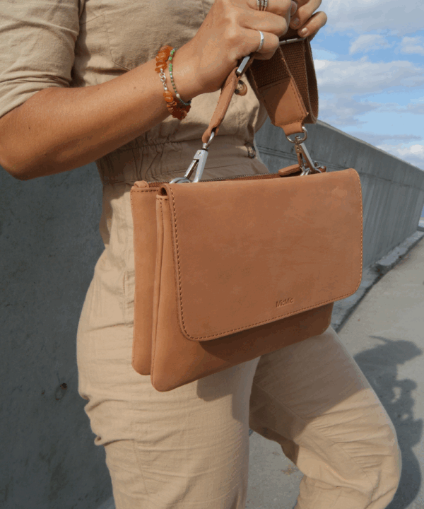 Clutch og taske | crossover taske læder, brun Mirissa